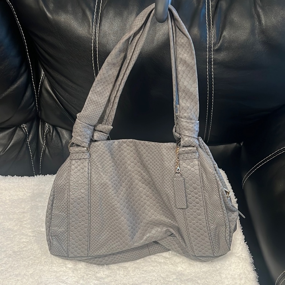 Coke Haan Grey Python Print Purse With Four Pocke… - image 1